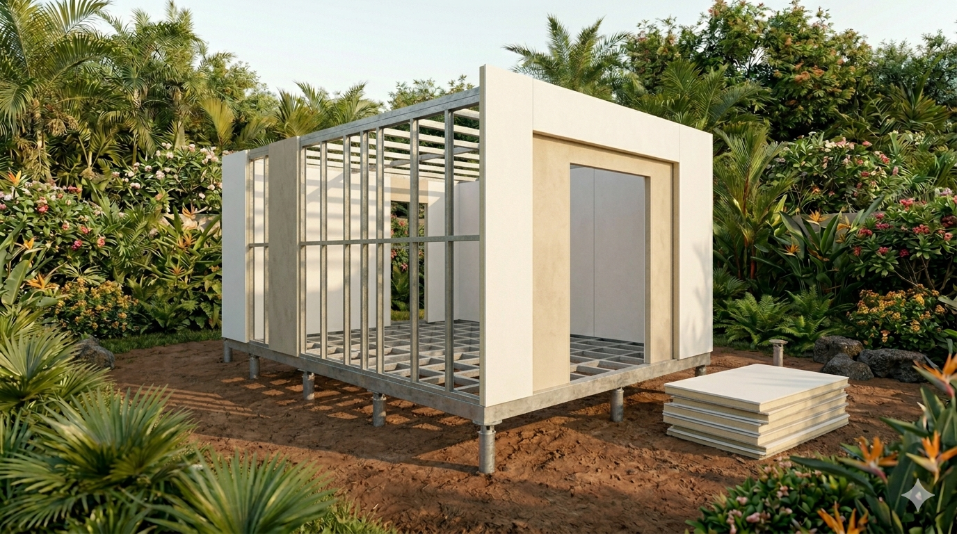Villa assembly and panel installation